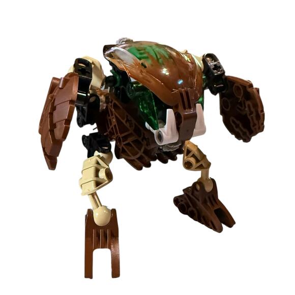 Vintage LEGO BIONICLE Pahrak Brown Green 8560 Set with Canister Complete Set - Picture 4 of 12
